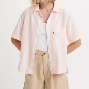 Levi's Orange White Stripe NWT Joyce Resort Shirt XXL Women's
